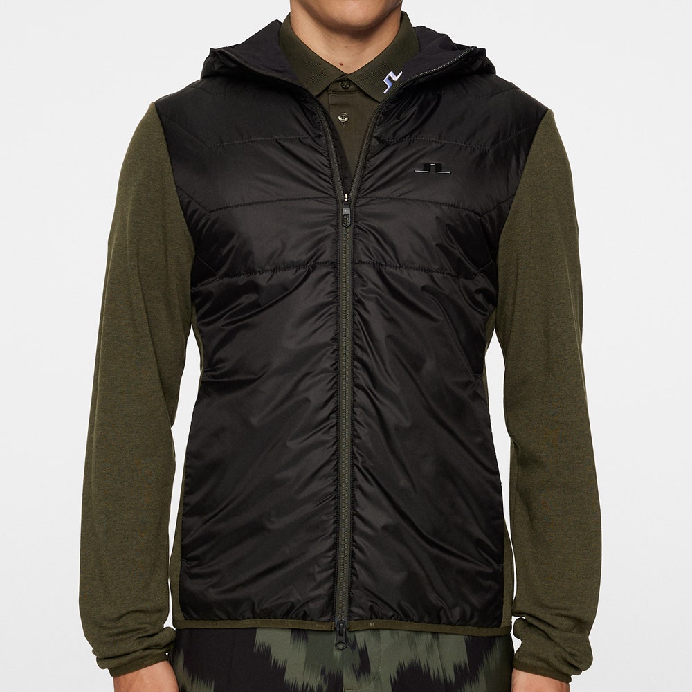 J.Lindeberg Golf Jacket - Gregory Primaloft FZ Hoodie - Forest AW25