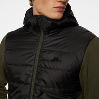 J.Lindeberg Golf Jacket - Gregory Primaloft FZ Hoodie - Forest AW25