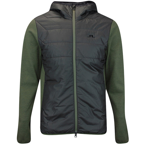 J.Lindeberg Golf Jacket - Gregory Primaloft FZ Hoodie - Forest AW25