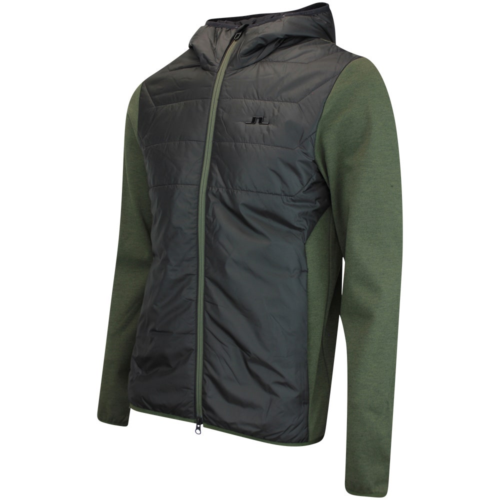 J.Lindeberg Golf Jacket - Gregory Primaloft FZ Hoodie - Forest AW25