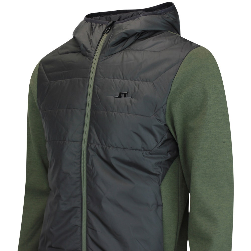 J.Lindeberg Golf Jacket - Gregory Primaloft FZ Hoodie - Forest AW25