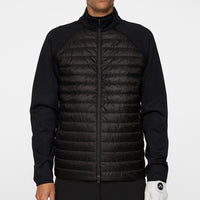 J.Lindeberg Golf Jacket - Hayden Quilt Hybrid FZ - Black AW25