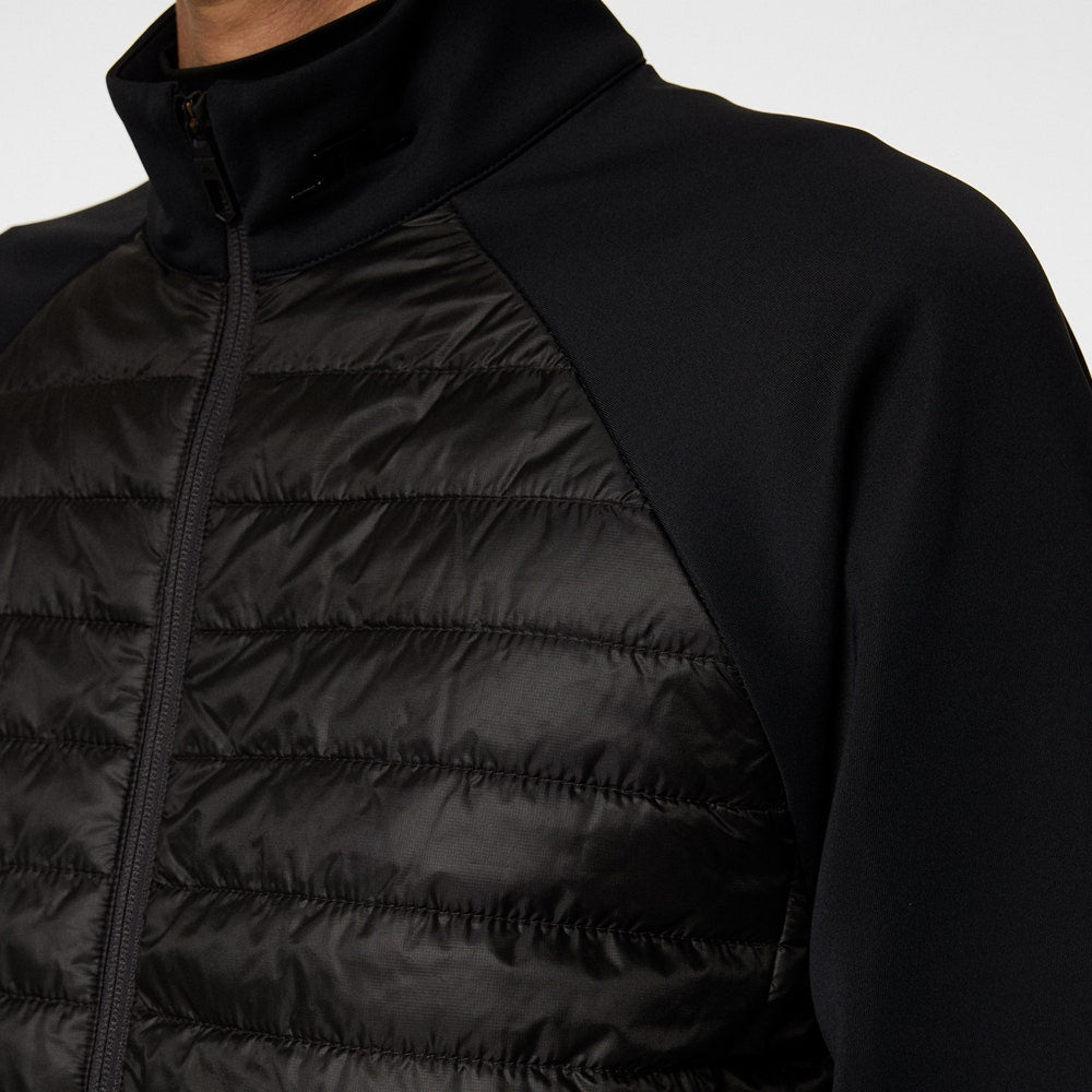 J.Lindeberg Golf Jacket - Hayden Quilt Hybrid FZ - Black AW25