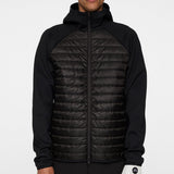 J.Lindeberg Golf Jacket - Hayden Quilt Hybrid FZ Hoodie - Black AW25