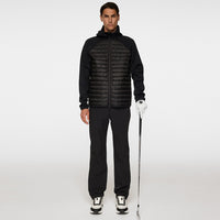 J.Lindeberg Golf Jacket - Hayden Quilt Hybrid FZ Hoodie - Black AW25