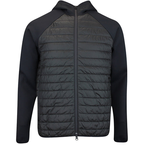 J.Lindeberg Golf Jacket - Hayden Quilt Hybrid FZ Hoodie - Black AW25