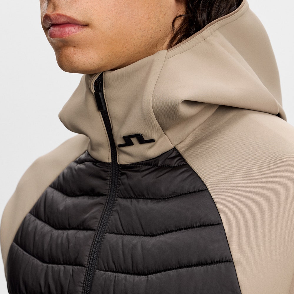 J.Lindeberg Golf Jacket - Heyden Quilted Hoodie - Brindle AW26