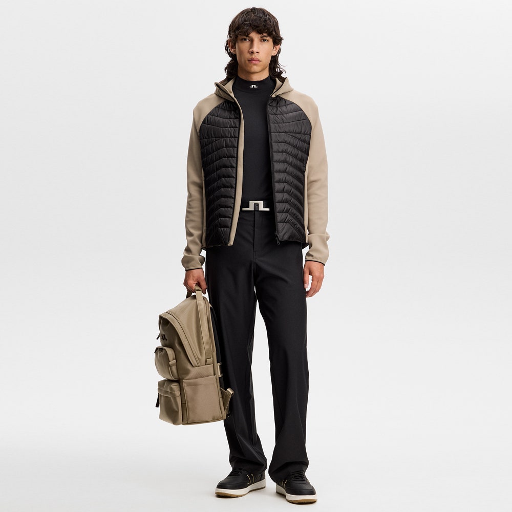 J.Lindeberg Golf Jacket - Heyden Quilted Hoodie - Brindle AW26
