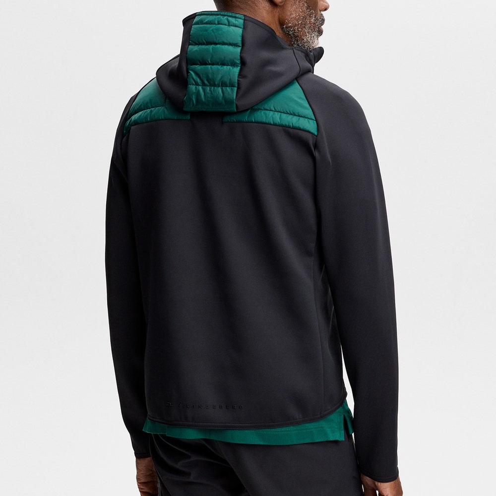 J.Lindeberg Golf Jacket - Heyden Quilted Hoodie - Forest Biome AW26