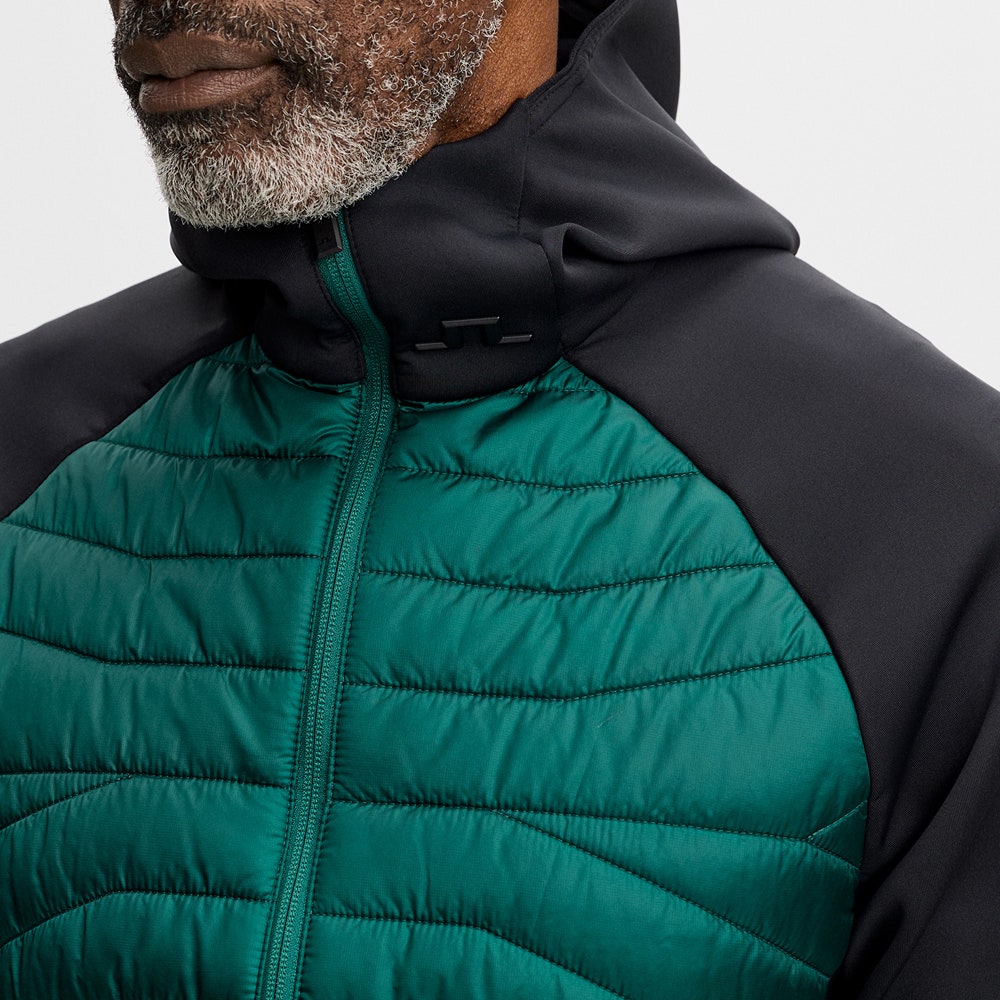 J.Lindeberg Golf Jacket - Heyden Quilted Hoodie - Forest Biome AW26