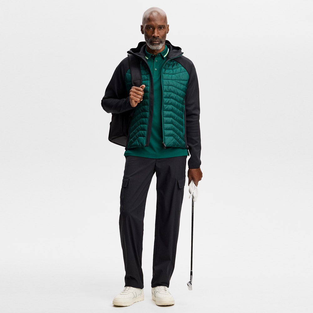 J.Lindeberg Golf Jacket - Heyden Quilted Hoodie - Forest Biome AW26