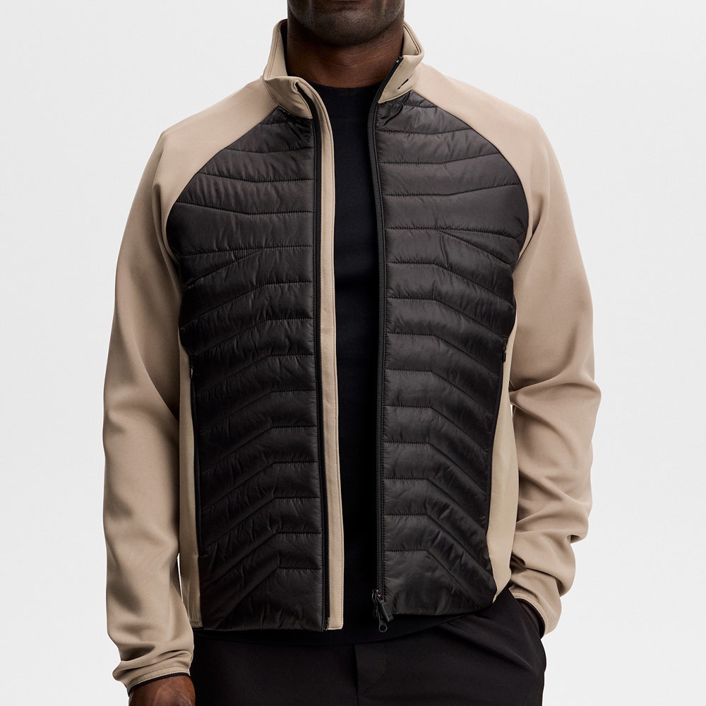 J.Lindeberg Golf Jacket - Heyden Quilted Hybrid FZ - Black SS26