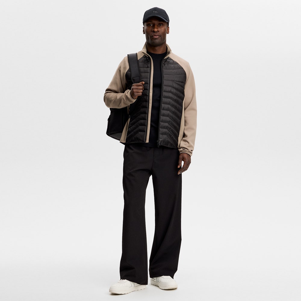J.Lindeberg Golf Jacket - Heyden Quilted Hybrid FZ - Black SS26