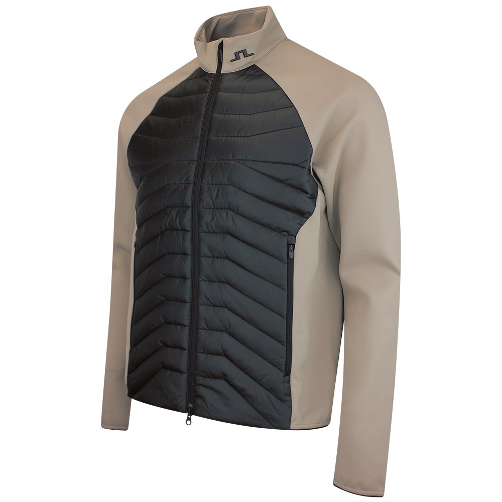 J.Lindeberg Golf Jacket - Heyden Quilted Hybrid FZ - Black SS26