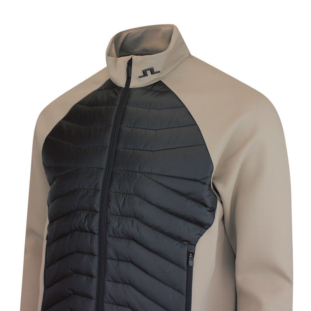 J.Lindeberg Golf Jacket - Heyden Quilted Hybrid FZ - Black SS26