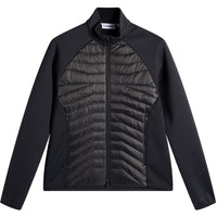 J.Lindeberg Golf Jacket - Heyden Quilted Hybrid FZ - Black AW26