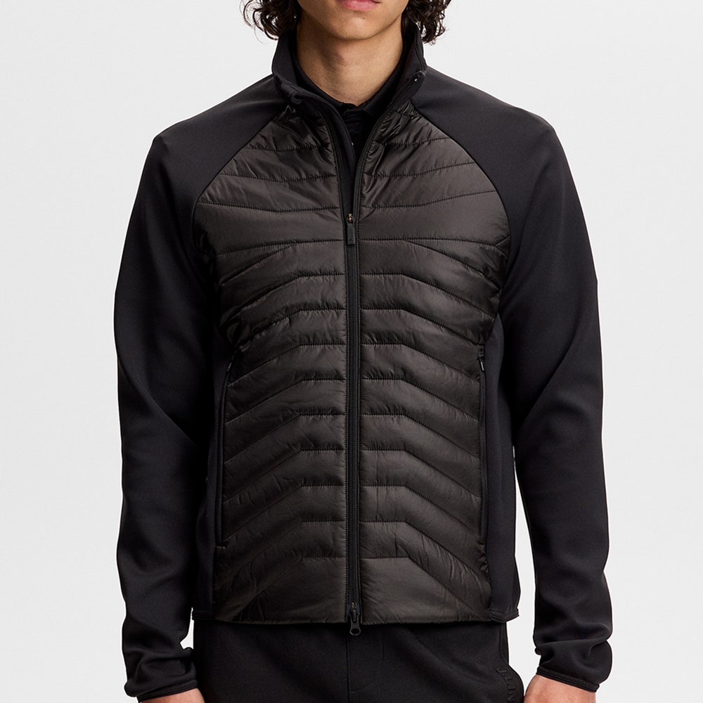 J.Lindeberg Golf Jacket - Heyden Quilted Hybrid FZ - Black AW26