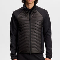 J.Lindeberg Golf Jacket - Heyden Quilted Hybrid FZ - Black AW26