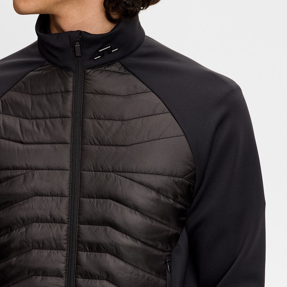 J.Lindeberg Golf Jacket - Heyden Quilted Hybrid FZ - Black AW26