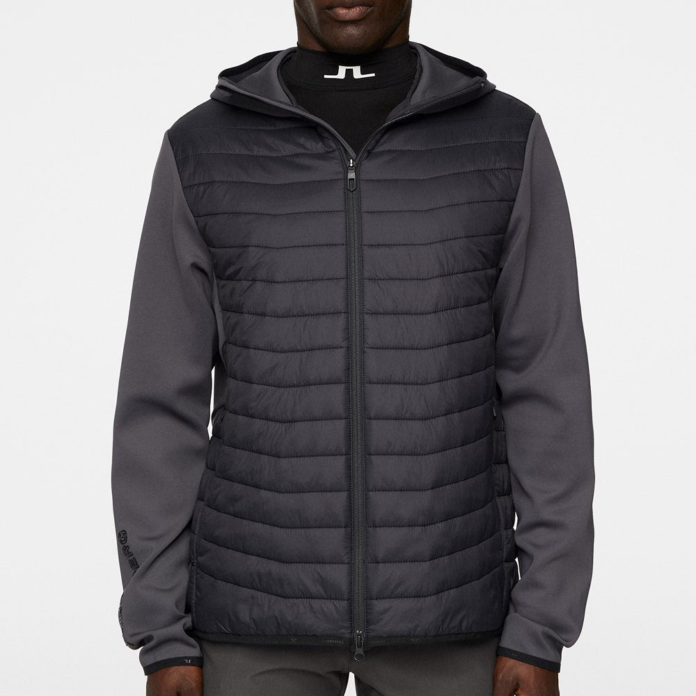 J.Lindeberg Golf Jacket - Holden Quilt Hybrid Hoodie - Asphalt AW24
