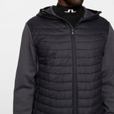 J.Lindeberg Golf Jacket - Holden Quilt Hybrid Hoodie - Asphalt AW24