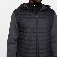 J.Lindeberg Golf Jacket - Holden Quilt Hybrid Hoodie - Asphalt AW24