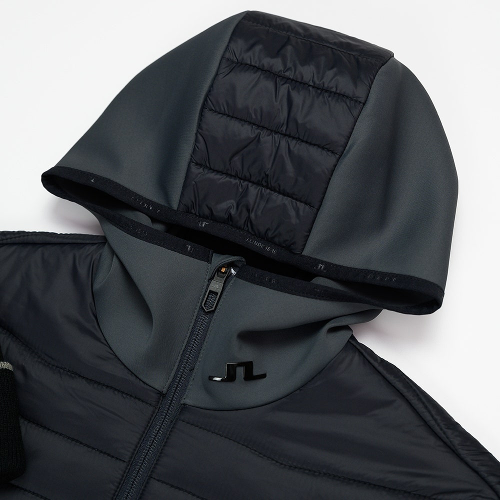 J.Lindeberg Golf Jacket - Holden Quilt Hybrid Hoodie - Asphalt AW24