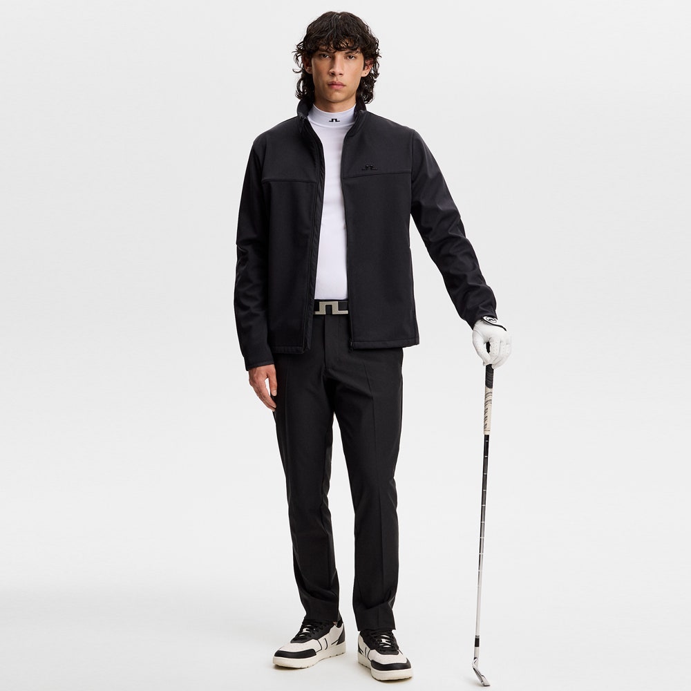 J.Lindeberg Golf Jacket - Johnny Softshell FZ - Black AW26