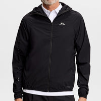 J.Lindeberg Golf Jacket - Merrick Windblock Hoodie FZ - Black SS26