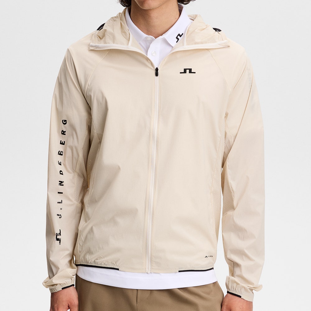 J.Lindeberg Golf Jacket - Merrick Windblock Hoodie FZ - Moonbeam SS26