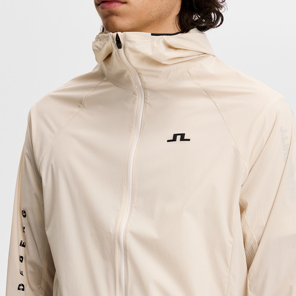 J.Lindeberg Golf Jacket - Merrick Windblock Hoodie FZ - Moonbeam SS26