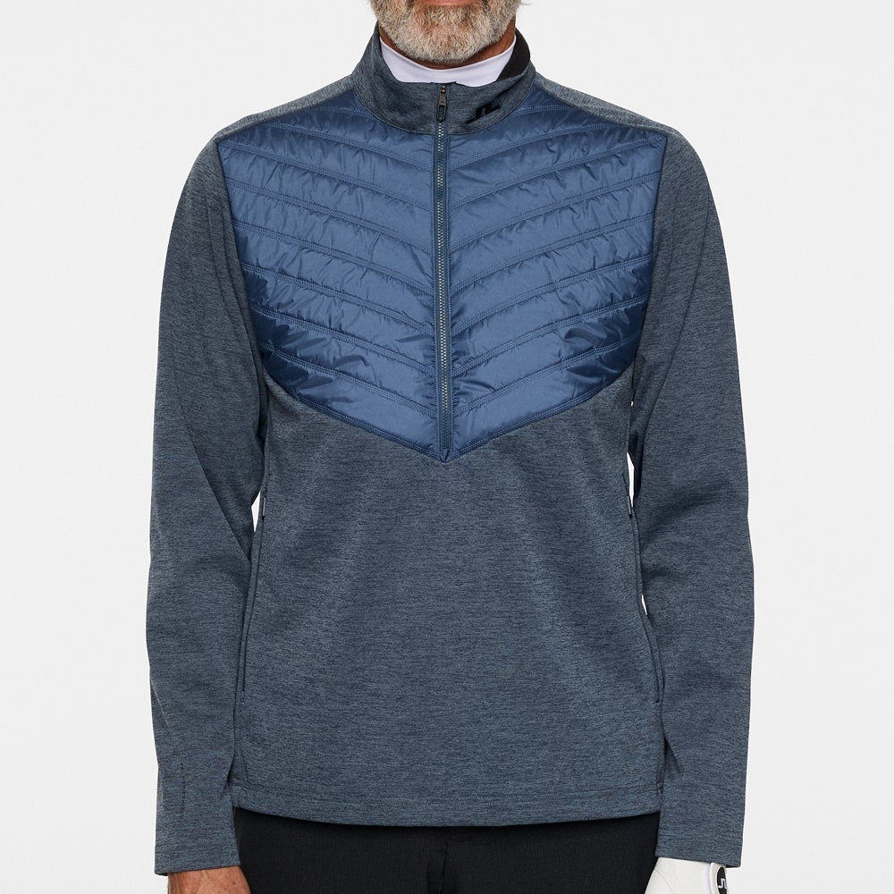 J.Lindeberg Golf Jacket - Raph Quilt Hybrid HZ - V Indigo Mel. AW25