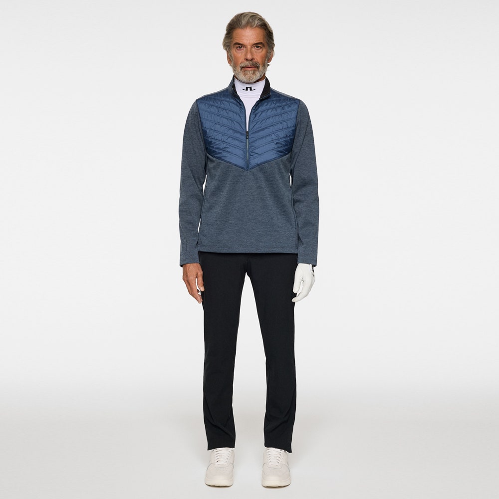 J.Lindeberg Golf Jacket - Raph Quilt Hybrid HZ - V Indigo Mel. AW25