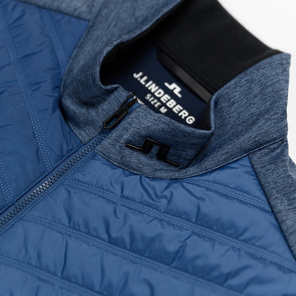 J.Lindeberg Golf Jacket - Raph Quilt Hybrid HZ - V Indigo Mel. AW25