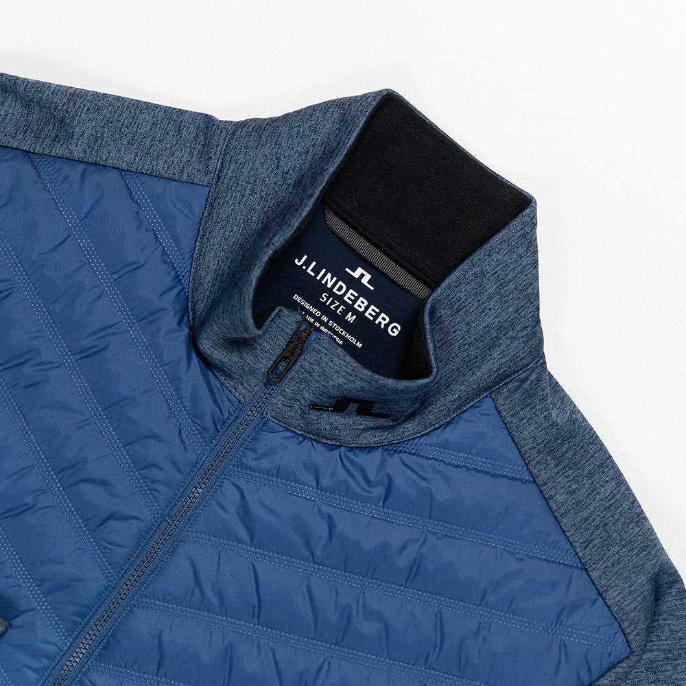 J.Lindeberg Golf Jacket - Raph Quilt Hybrid HZ - V Indigo Mel. AW25
