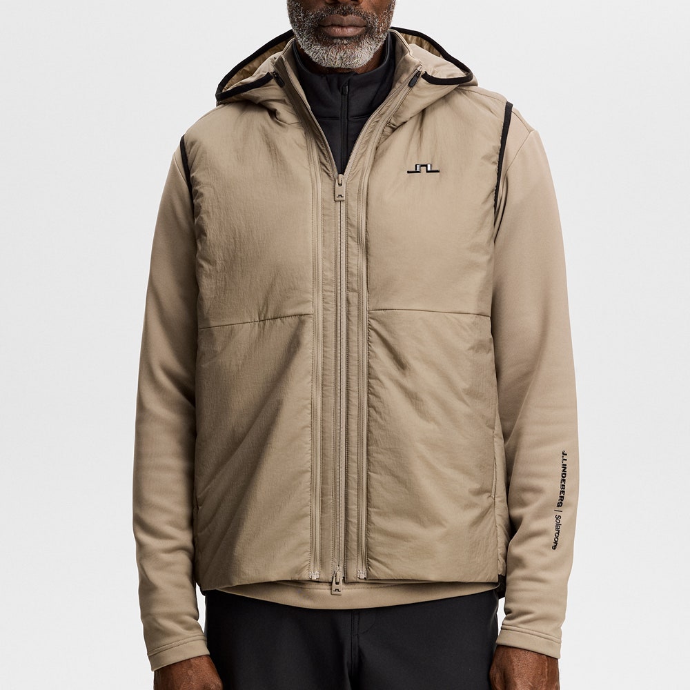 J.Lindeberg Golf Jacket - Solarcore Hybrid FZ - Brindle AW26