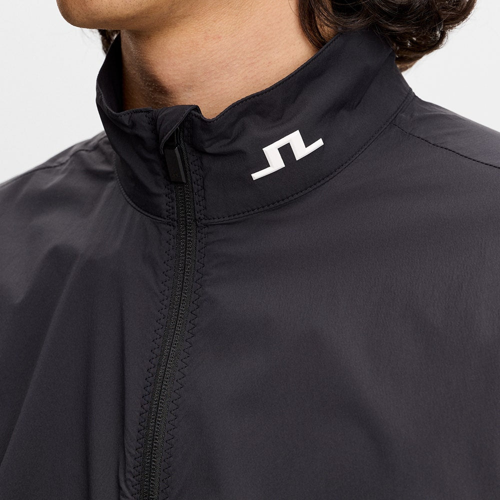 J.Lindeberg Golf Jacket - Tour Tech Packable FZ - Black AW26