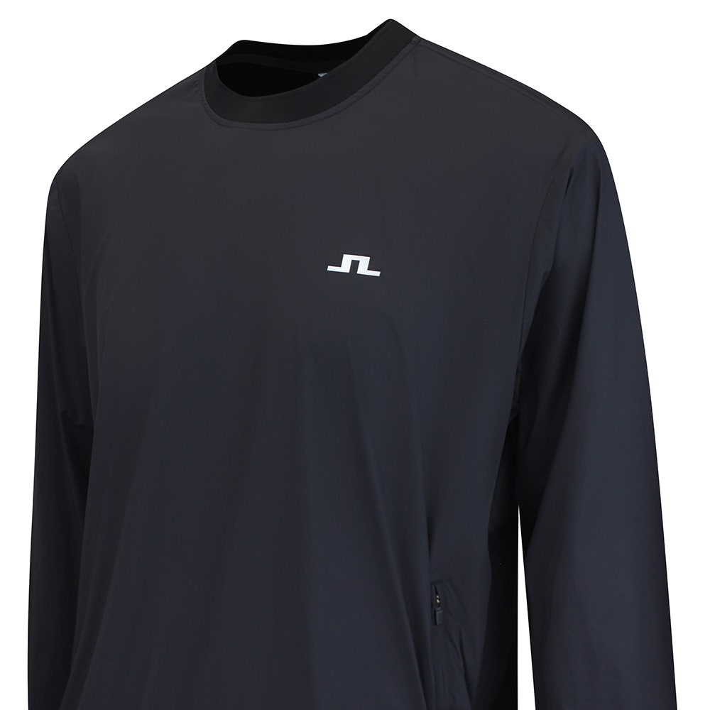 J.Lindeberg Golf Jacket - Waren Windbreaker Crew Neck - Black AW26