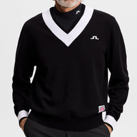 J.Lindeberg Golf Jumper - 30Y Nikolas Knit Sweater - Black SH26