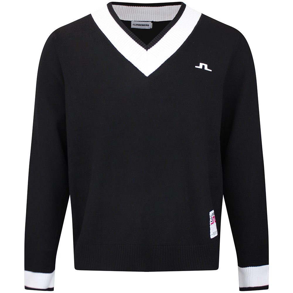 J.Lindeberg Golf Jumper - 30Y Nikolas Knit Sweater - Black SH26