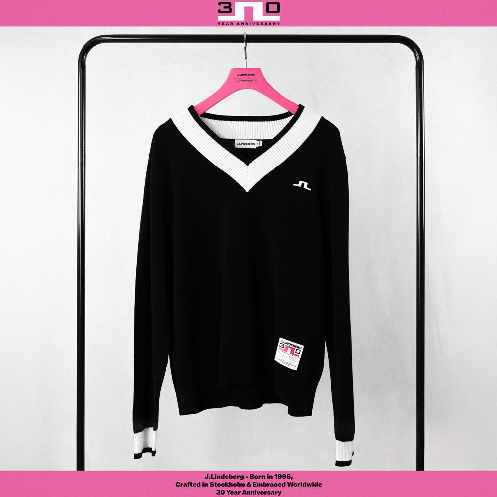 J.Lindeberg Golf Jumper - 30Y Nikolas Knit Sweater - Black SH26
