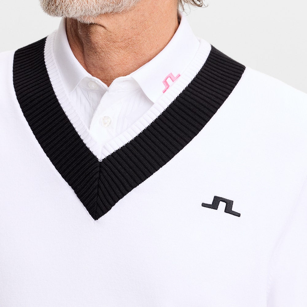 J.Lindeberg Golf Jumper - 30Y Nikolas Knit Sweater - White SH26