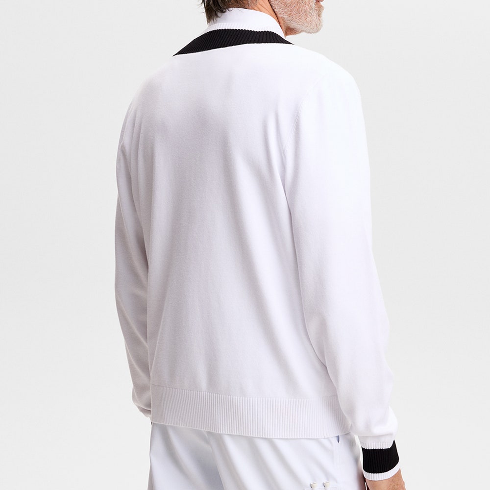J.Lindeberg Golf Jumper - 30Y Nikolas Knit Sweater - White SH26