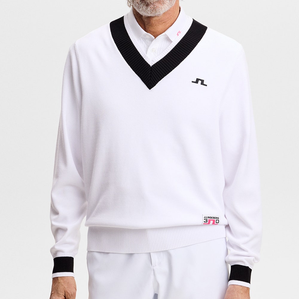 J.Lindeberg Golf Jumper - 30Y Nikolas Knit Sweater - White SH26