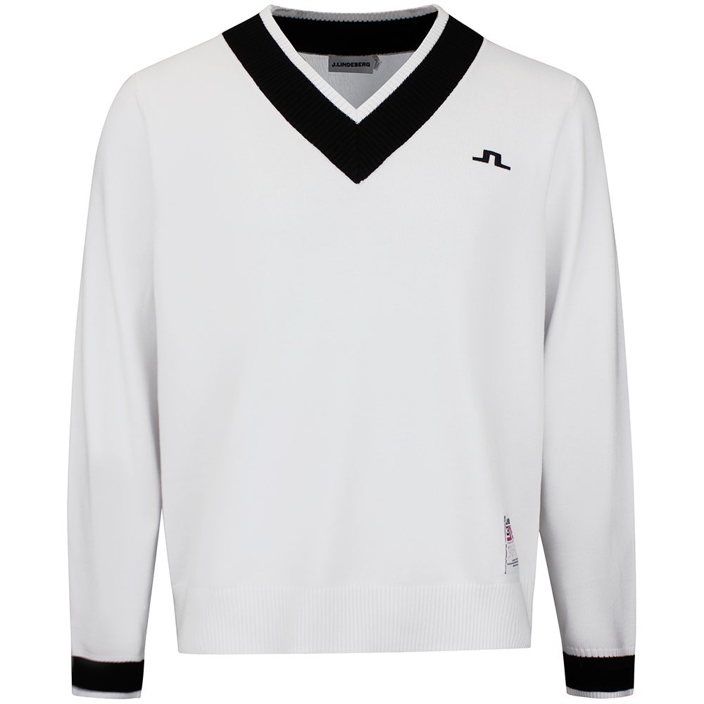 J.Lindeberg Golf Jumper - 30Y Nikolas Knit Sweater - White SH26