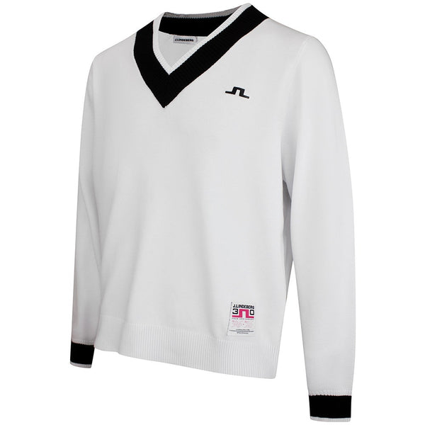 J.Lindeberg Golf Jumper - 30Y Nikolas Knit Sweater - White SH26