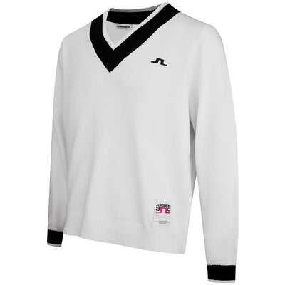 J.Lindeberg Golf Jumper - 30Y Nikolas Knit Sweater - White SH26