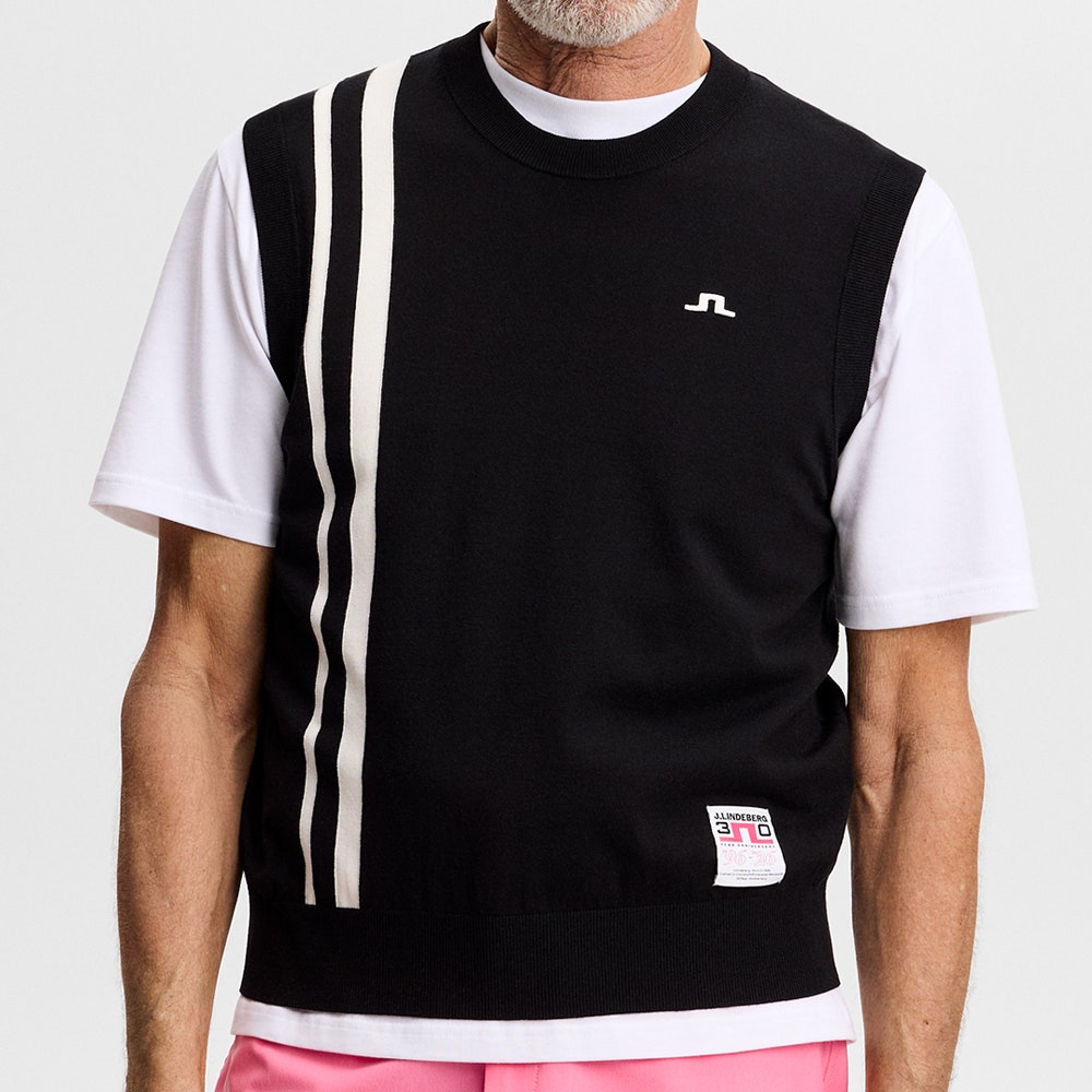 J.Lindeberg Golf Jumper - 30Y Wallis Knit Vest - Black SH26