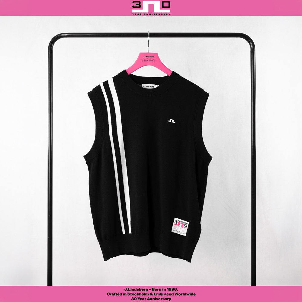 J.Lindeberg Golf Jumper - 30Y Wallis Knit Vest - Black SH26