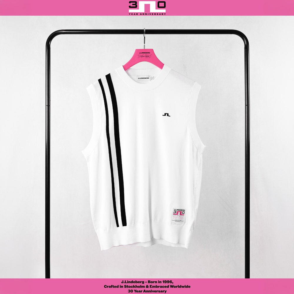 J.Lindeberg Golf Jumper - 30Y Wallis Knit Vest - White SH26